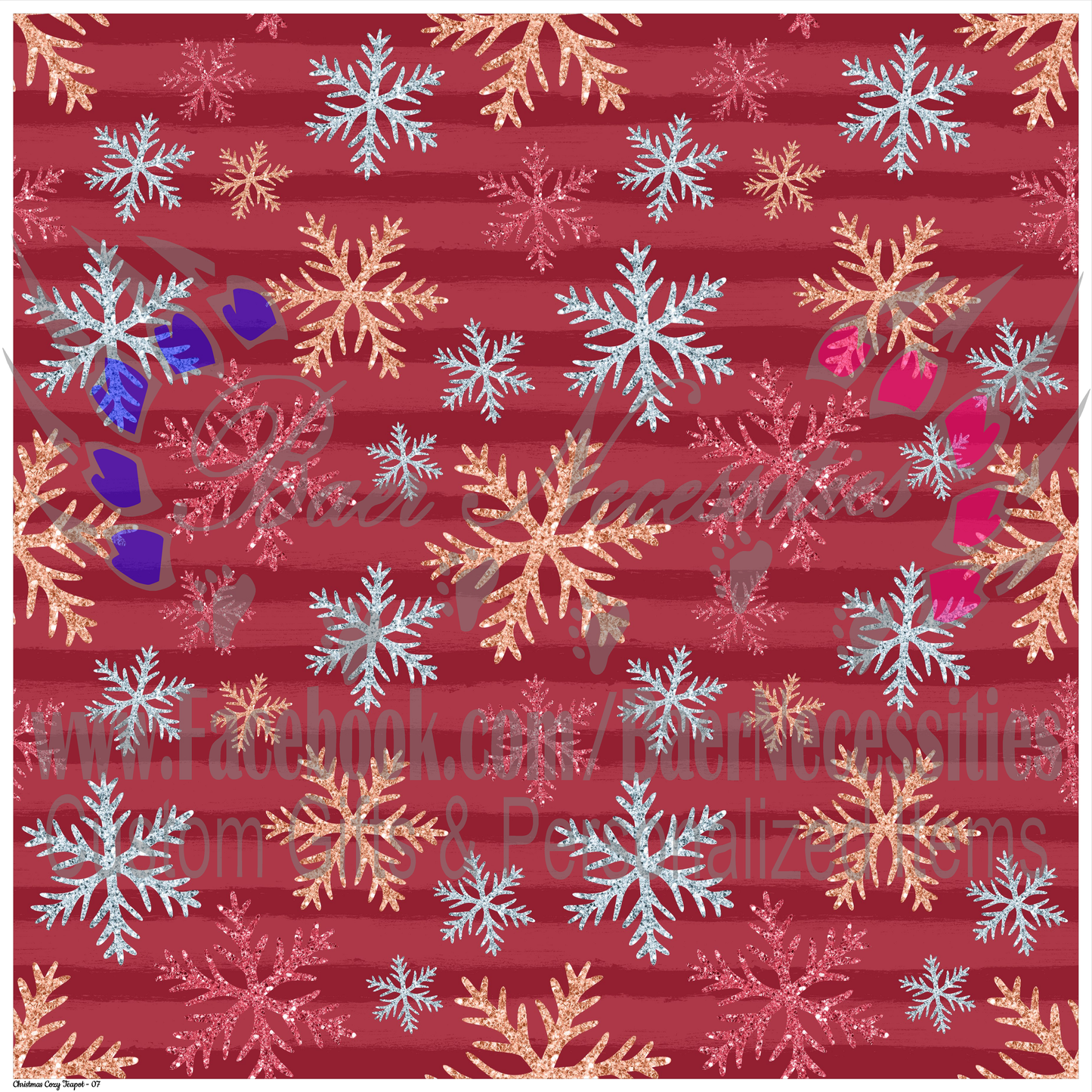 Christmas Cozy Teapot 07 - Adhesive