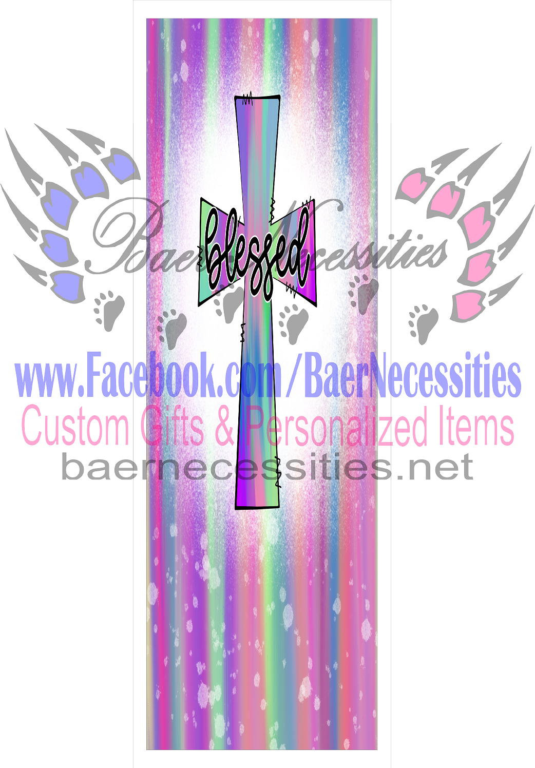 Colorful Bleached Blessed Cross - Pen Wrap