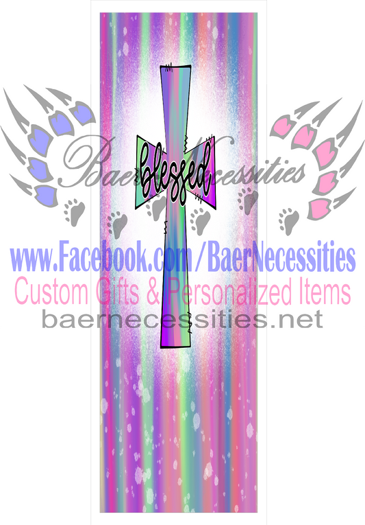 Colorful Bleached Blessed Cross - Pen Wrap