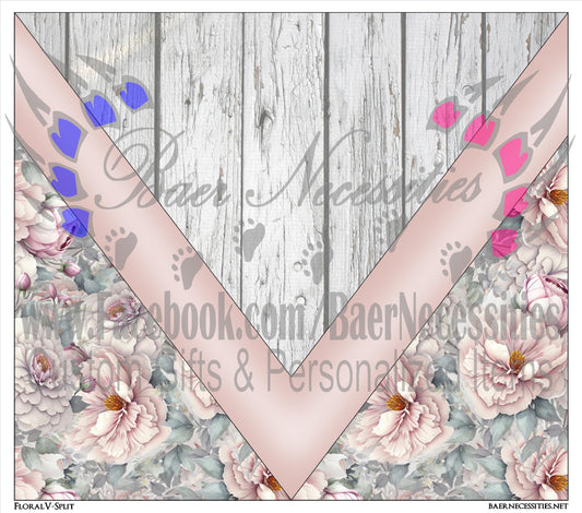 Floral V-Split - Tumbler Transfer