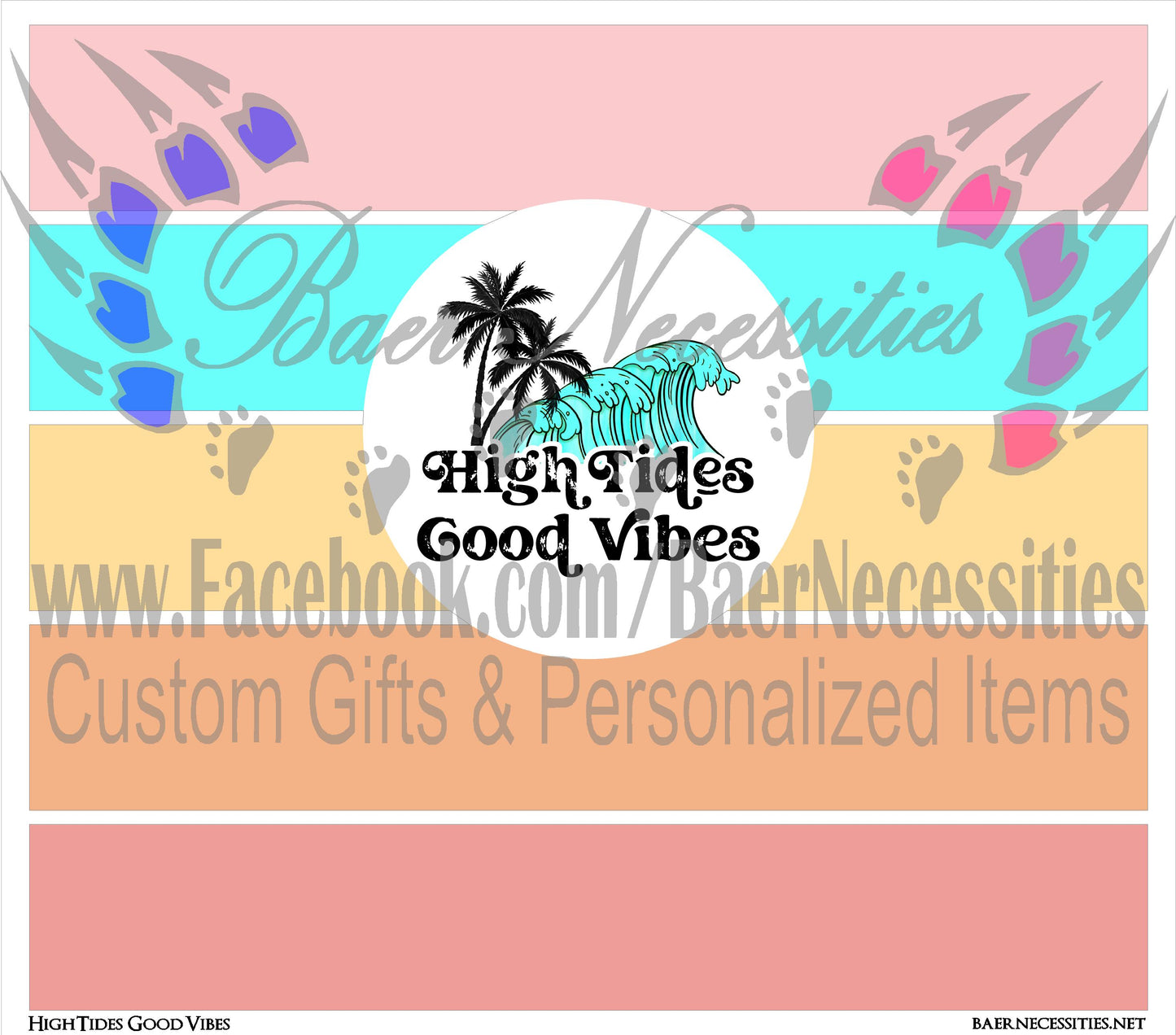 High Tides, Good Vibes - Tumbler Transfer