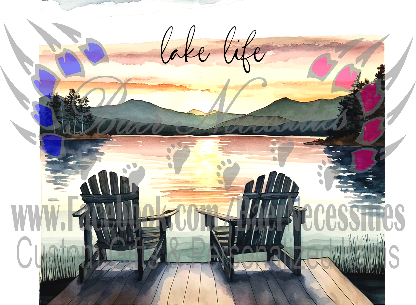 Watercolor Lake Life - Tumbler Transfer