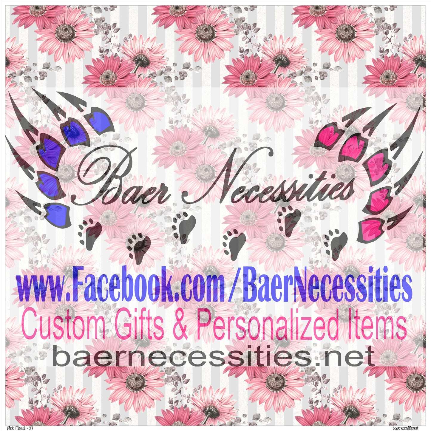 Pink Floral 07 - Adhesive