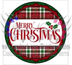 Merry Christmas Plaid - Tumbler Decal