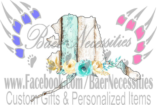 Alaska Wood Floral State - Digital
