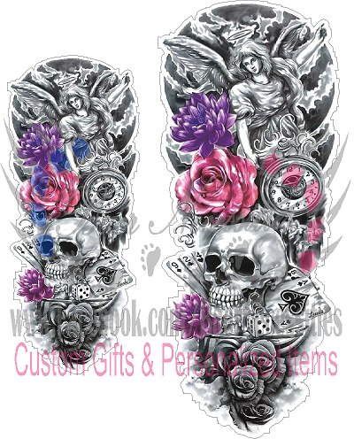 Angel Flower Skull - Tumbler Decal
