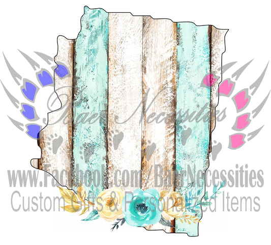 Arizona Wood Floral State - Digital