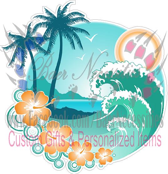 Beach Theme 1 - Tumbler Decal
