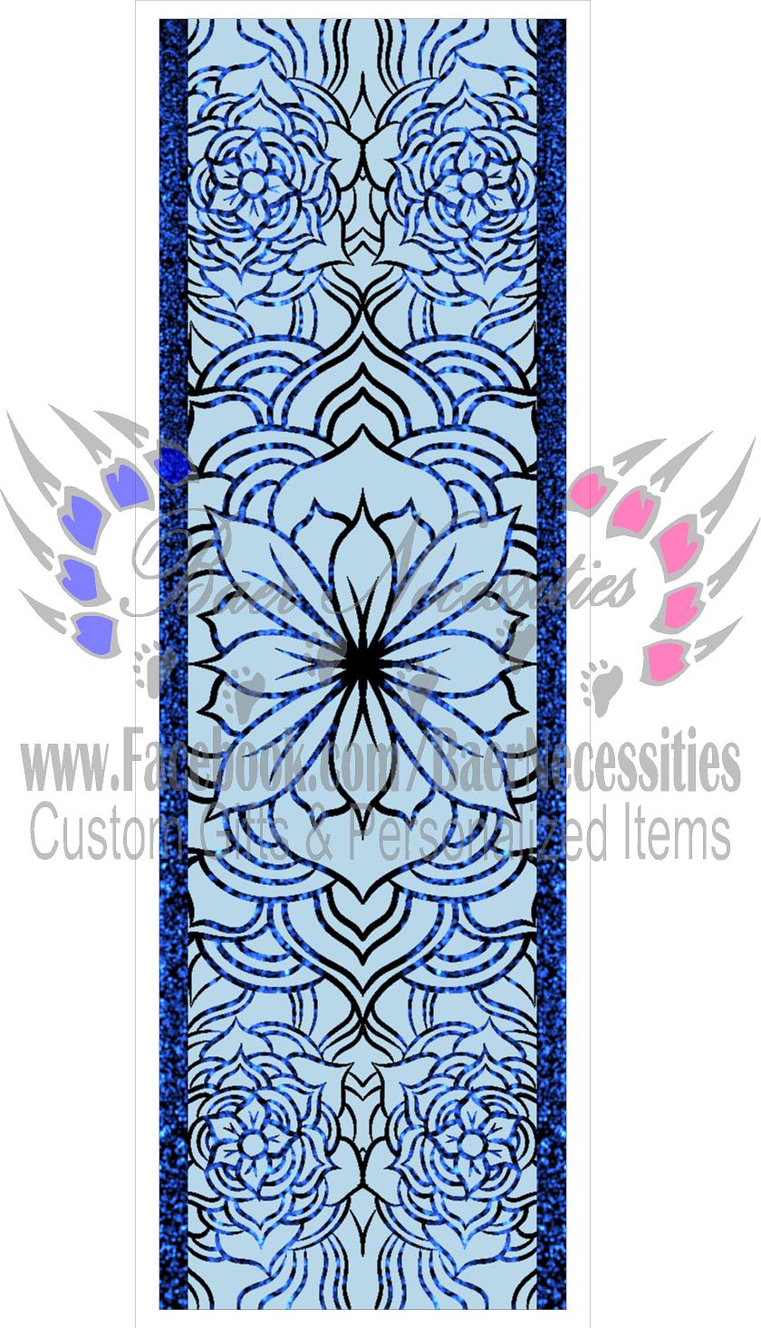 Blue Glitter Mandala - Pen Wrap
