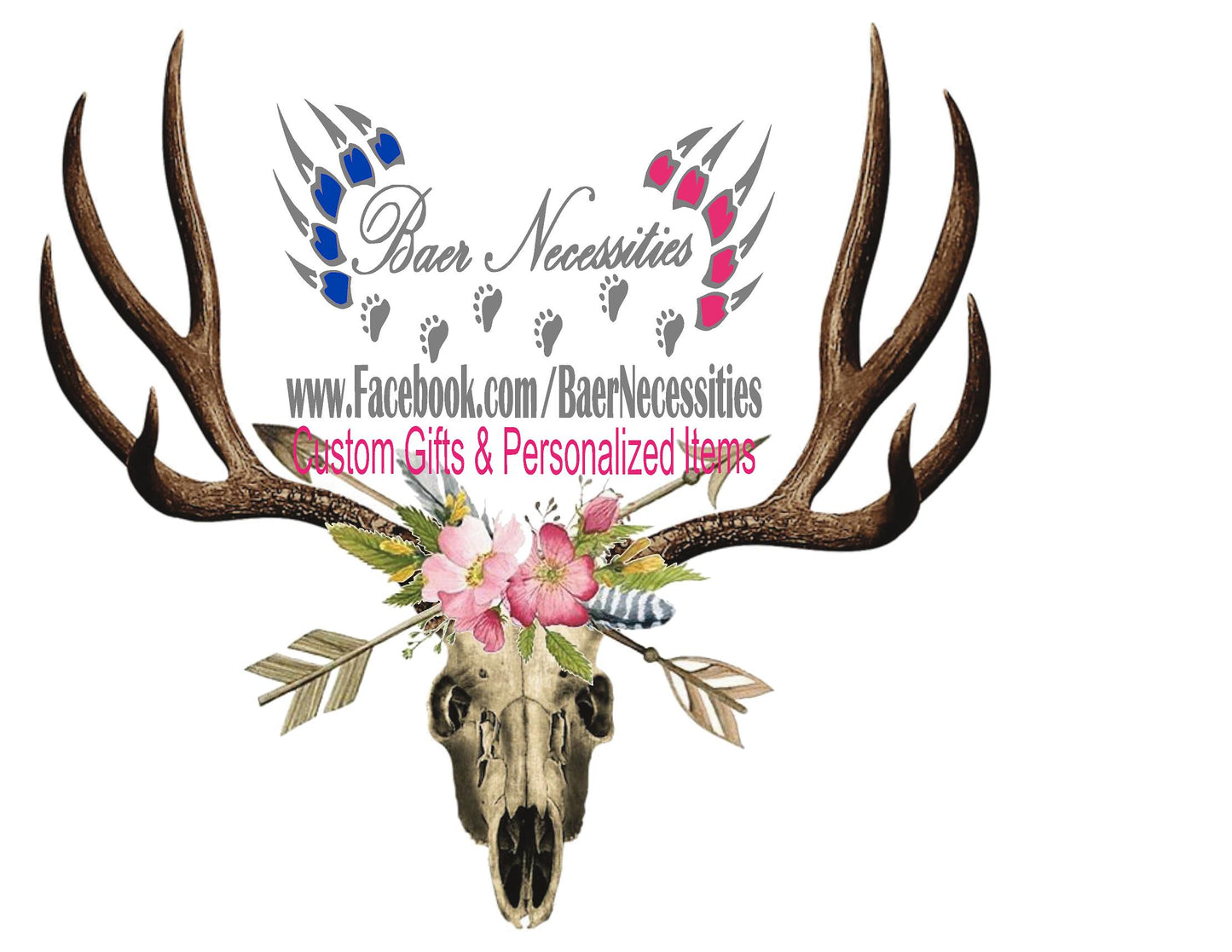 Boho Deer Skull - Tumbler Decal