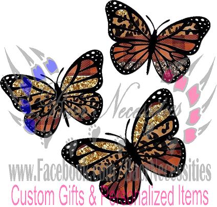 Butterflies SET Gold, Leopard, Plaid - Decal Theme/Set
