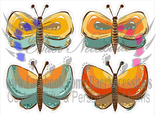 Groovy Floral Butterflies - Decal Theme/Set