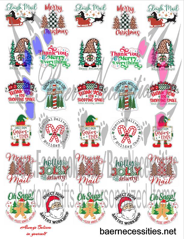 Christmas Packaging Decals