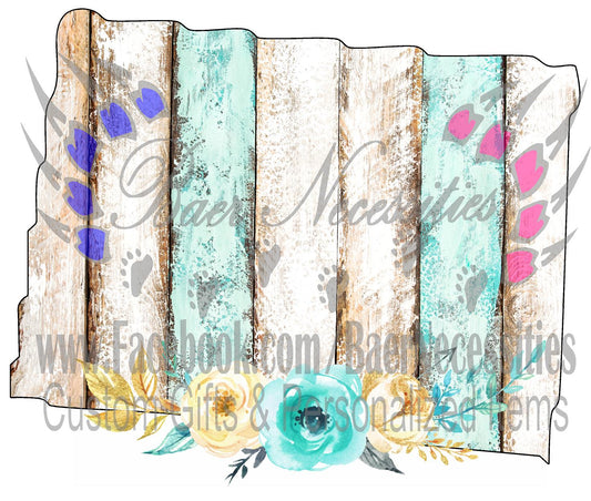 Colorado Teal/White Wood Floral - Tumber Decal