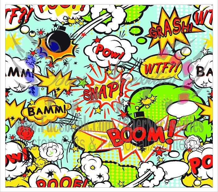 Comic Book Seamless Pattern - Full Wrap