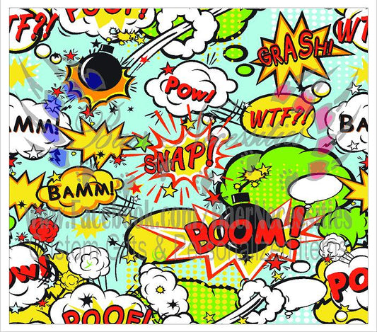 Comic Book Seamless Pattern  - Full Wrap