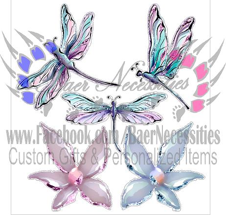 Dragonfies Floral Sheet - Decal Theme/Set