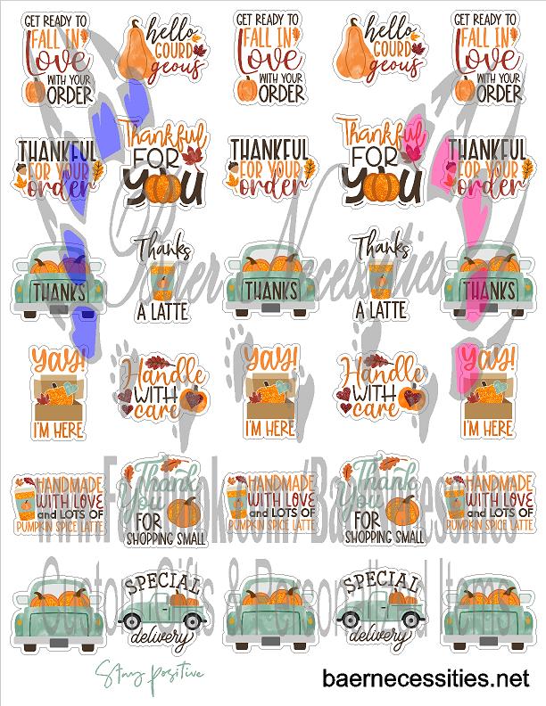 Fall Packaging Decals