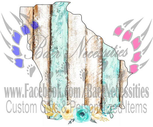 Georgia Wood Floral State - Digital
