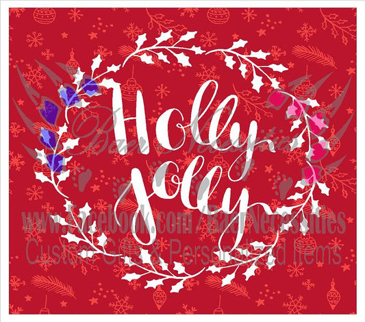 Holly Jolly Christmas - Tumbler Transfer