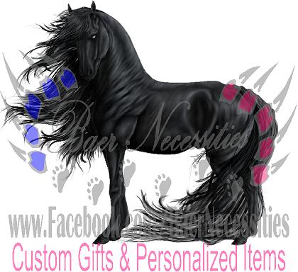 Horse Black Friesian - Tumbler Decal