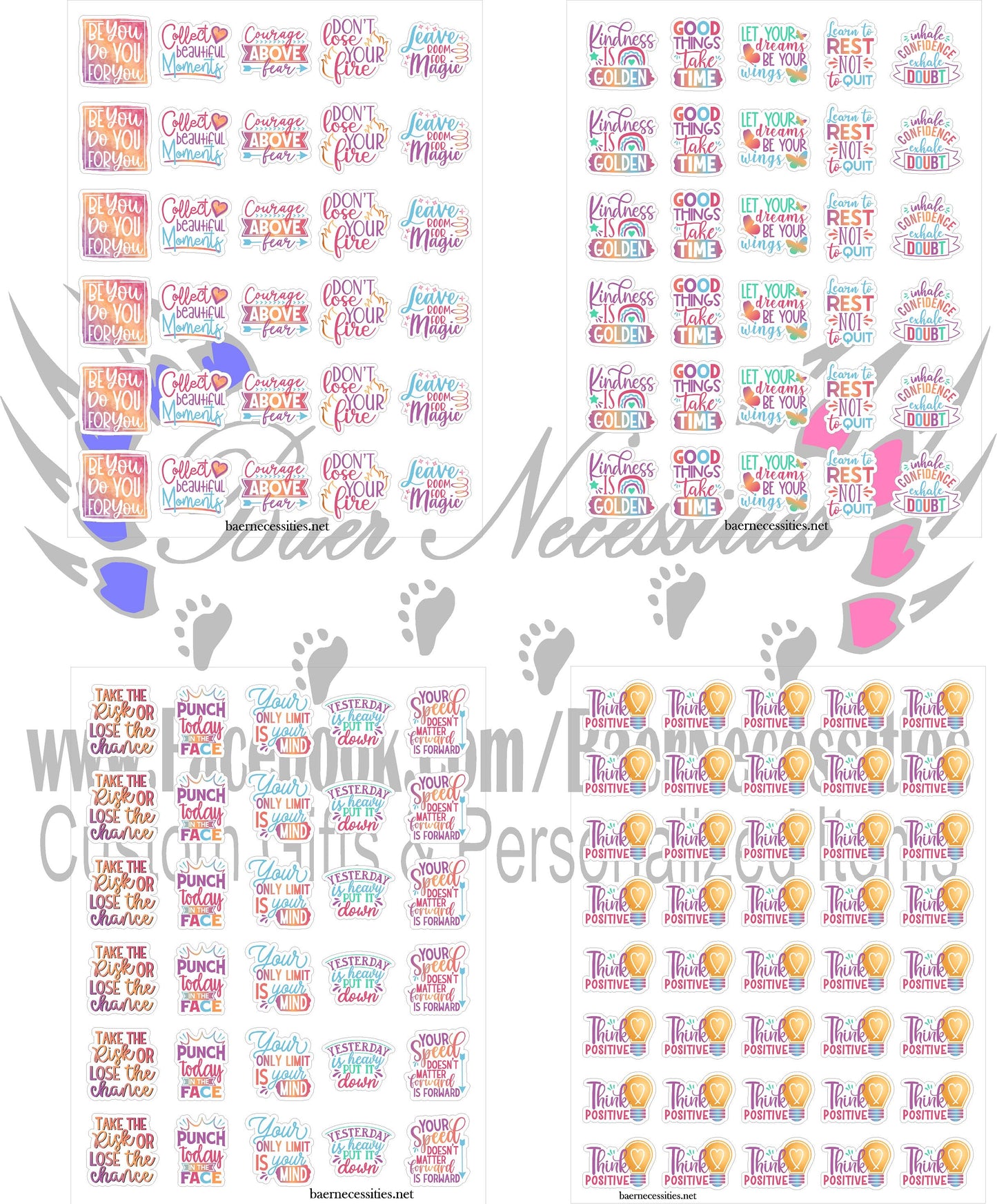 Inspirational Packaging Decals Multipack