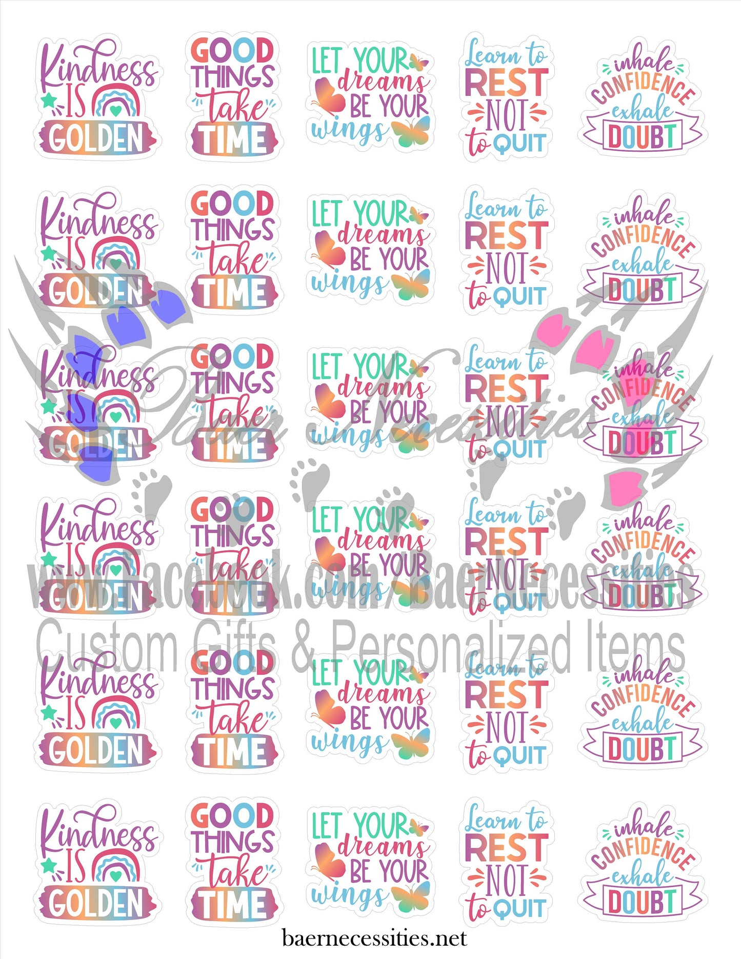Inspirational Packaging Decals Multipack