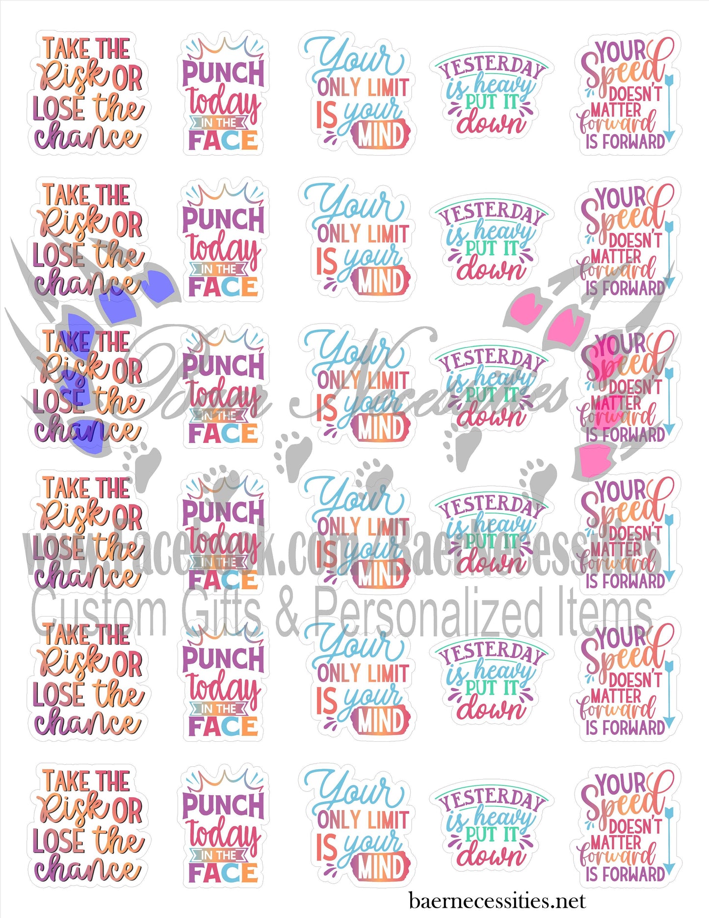 Inspirational Packaging Decals Multipack