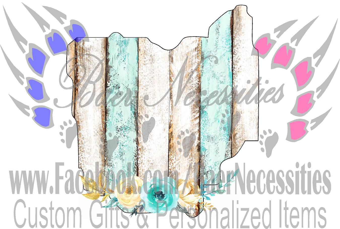 Ohio Wood Floral State - Digital