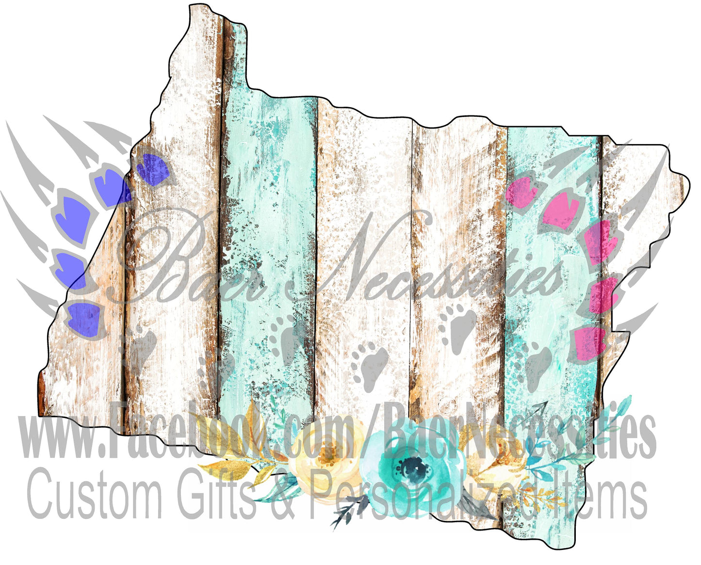 Oregon Wood Floral State - Digital