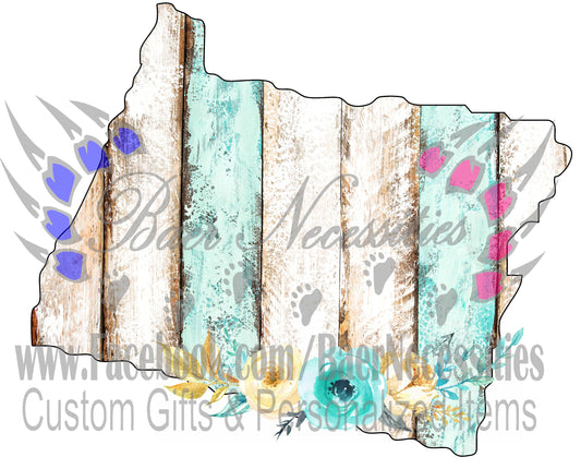 Oregon Wood Floral State - Digital