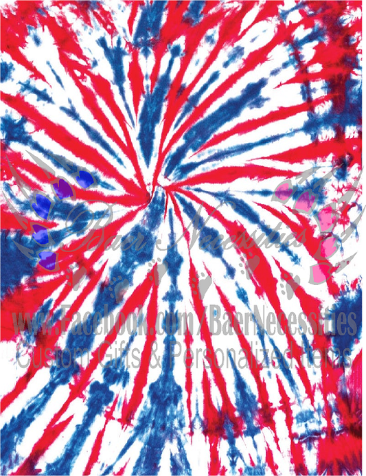 Red White Blue Tie Dye - Transfer