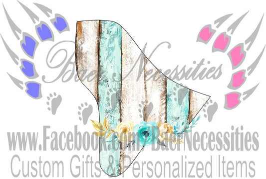 Rhode Island Wood Floral State - Digital