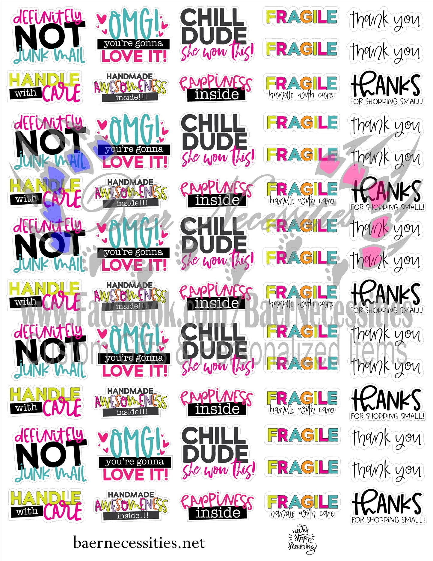 Business Bright Packaging Decals