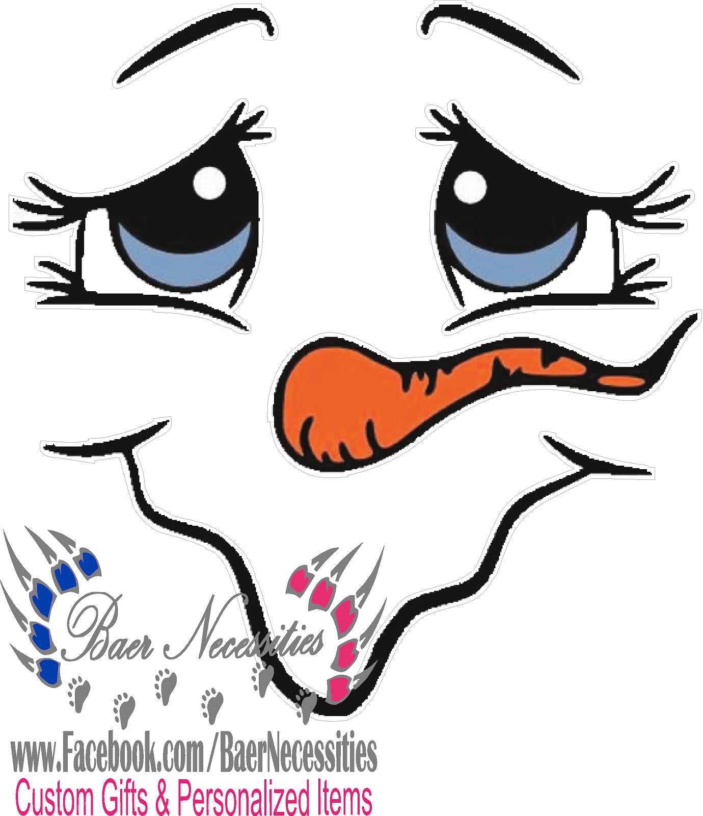 Snowman Face - Tumbler decal