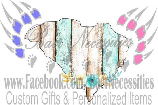 South Carolina Wood Floral State - Digital