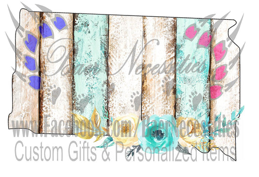 South Dakota Wood Floral State - Digital
