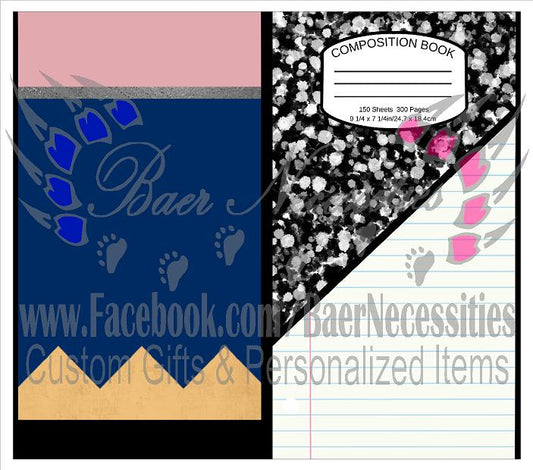 Teacher Pencil/Paper Split - Tumbler Transfer