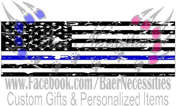 Blue Line Distressed Flag - Pen Wrap