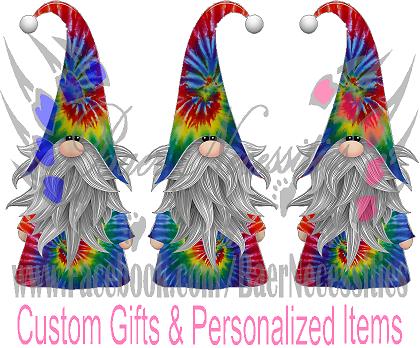 Tie Dye Gnomes (Set of 3) - Tumbler Decal