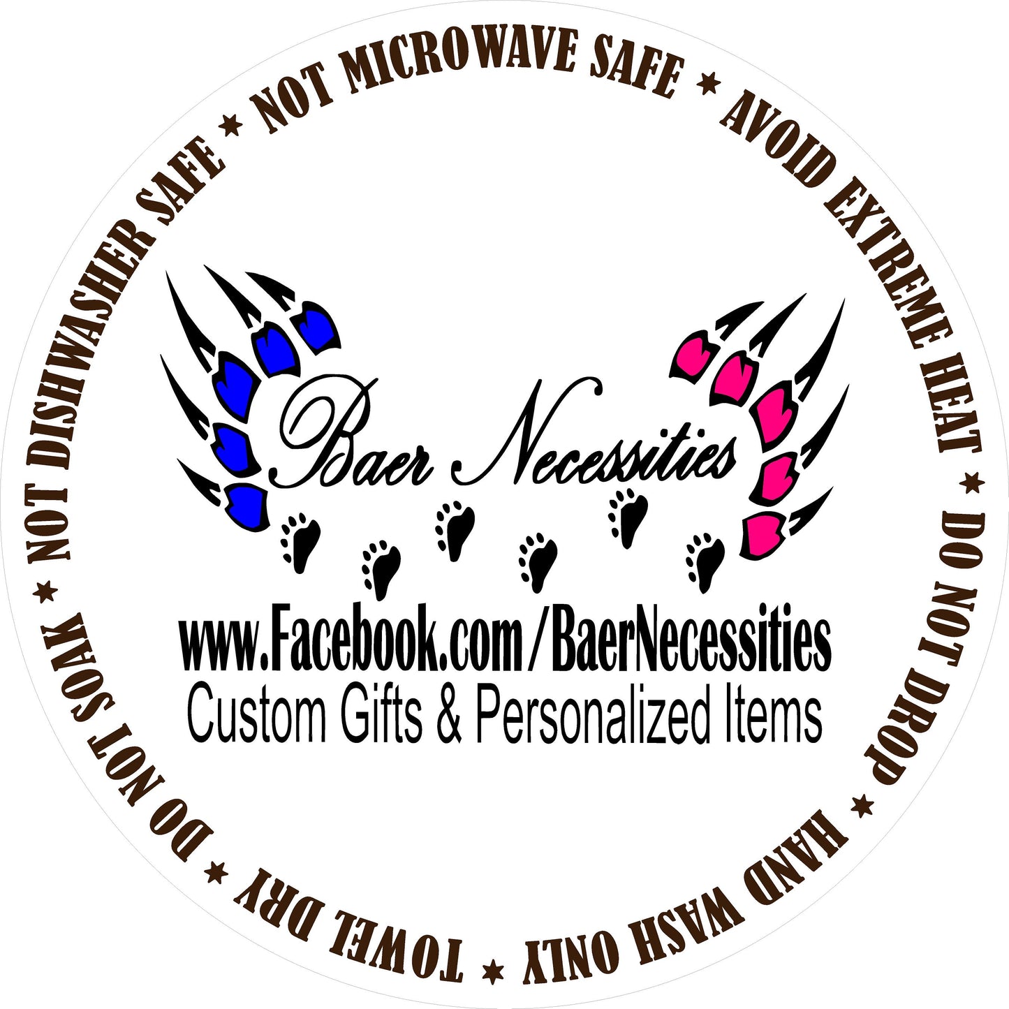 Tumbler Instruction Decals (CUSTOM LOGO)
