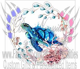 Sea Turtle Coral Wreath - Tumbler Decal