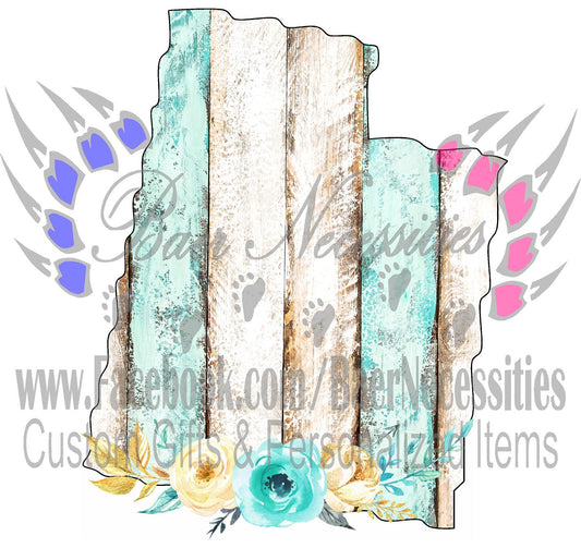Utah Wood Floral State - Digital