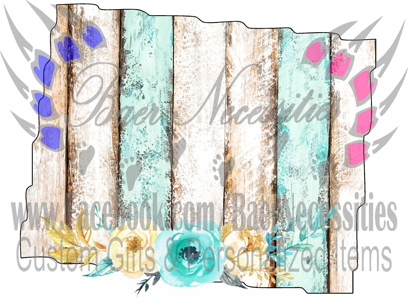 Wyoming Wood Floral State - Digital