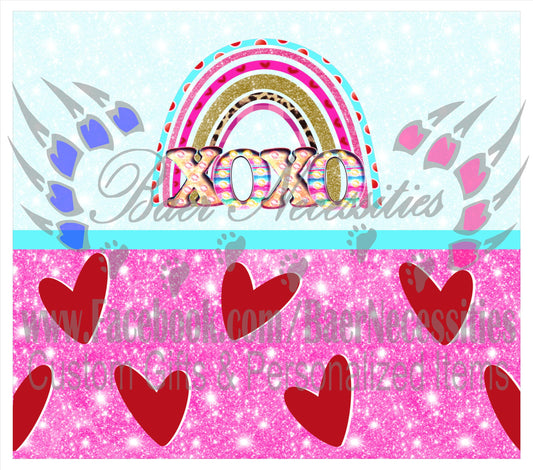 XOXO Rainbow Valentine - Tumbler Transfer