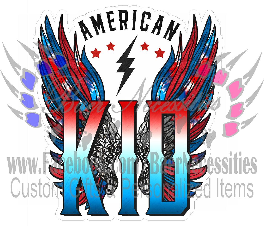 American Kid Tie Dye Wings - Tumber Decal
