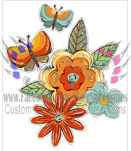 Groovy Floral/Butterfly - Tumber Decal