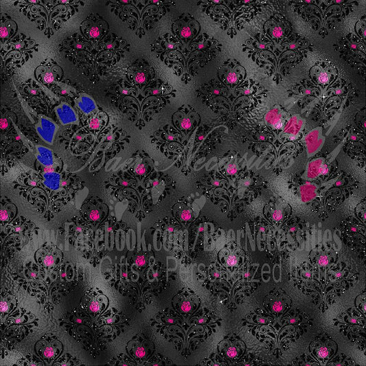 Bright Pink & Black Glam 02 - Adhesive