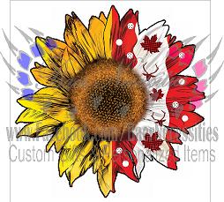 Canadian Flag Sunflower - Tumbler Decal