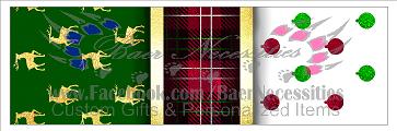 Christmas Plaid Reindeer/Ornaments - Pen Wrap